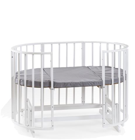 Bamgidoo Play Doğal Ahşap Bebekle Büyüyen Anne Yanı Beşik 6 + 1 Mavi Yıldızlı Uyku Seti + Soft Ortapedik yatak